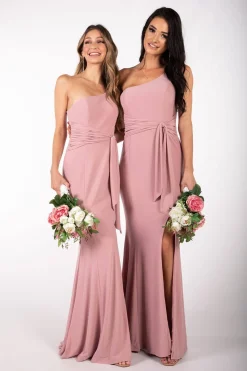 ABIGAIL One Shoulder Maxi Column Dress - Dusty Pink