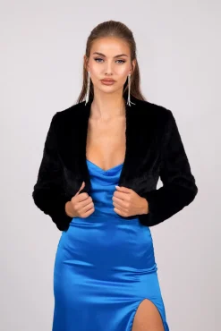 Adrianna Faux Fur Jacket - Black
