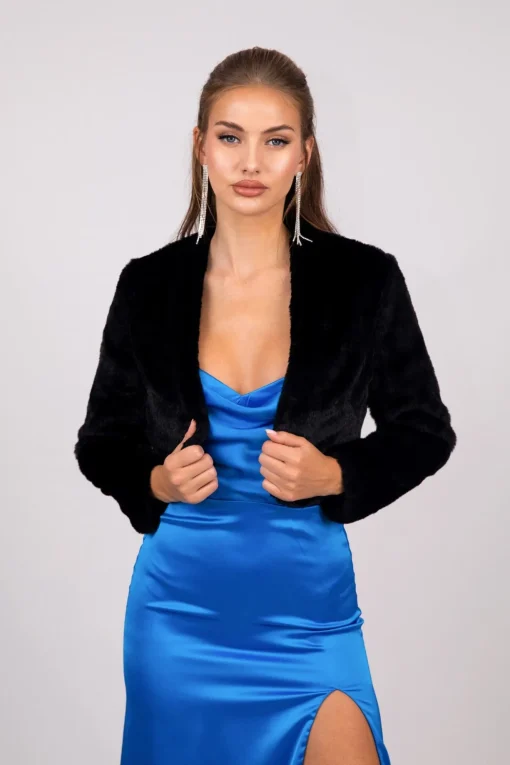 Adrianna Faux Fur Jacket - Black