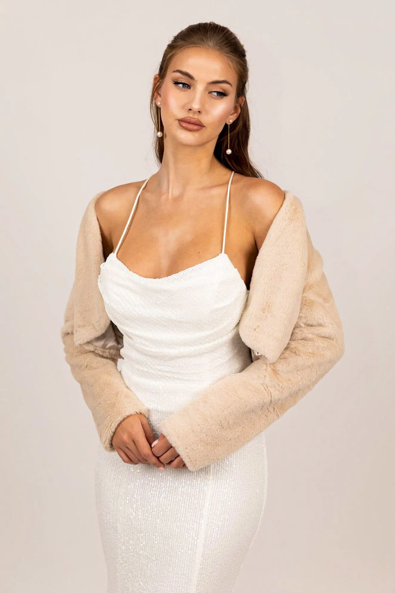 Adrianna Faux Fur Jacket - Mocha