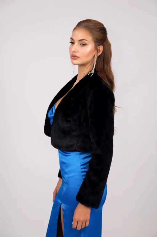 Adrianna Faux Fur Jacket - Black