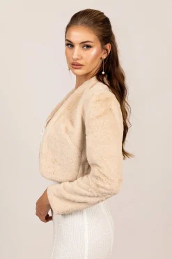Adrianna Faux Fur Jacket - Mocha