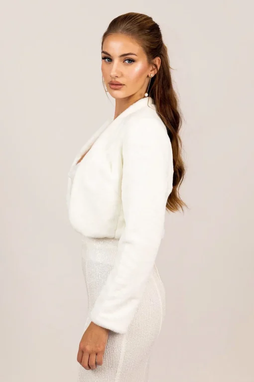 Adrianna Faux Fur Jacket - White