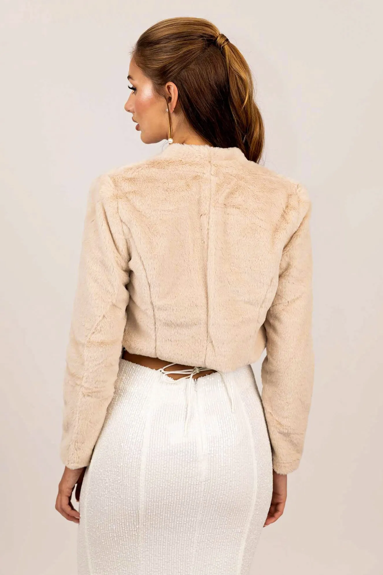 Adrianna Faux Fur Jacket - Mocha