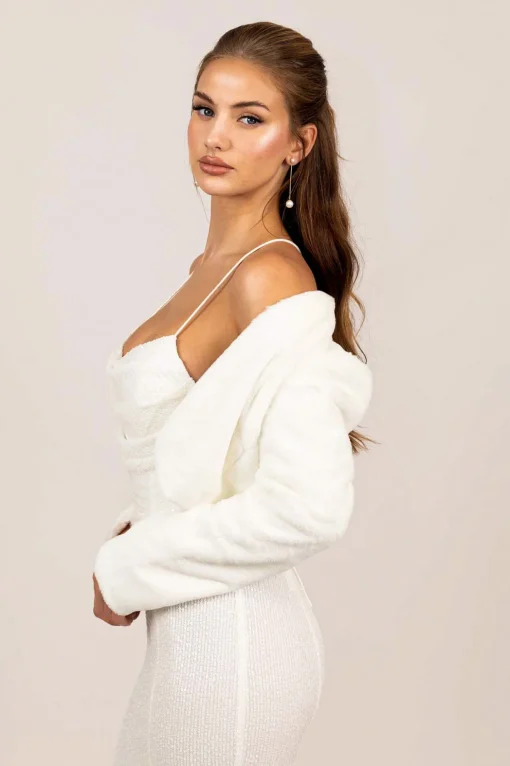 Adrianna Faux Fur Jacket - White