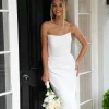 ALEXIA Strapless Satin Gown - Ivory