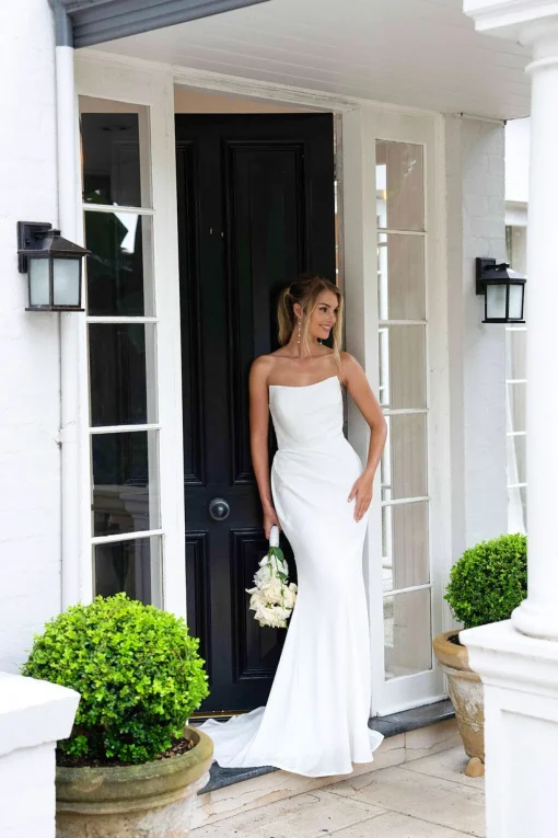 ALEXIA Strapless Satin Gown - Ivory