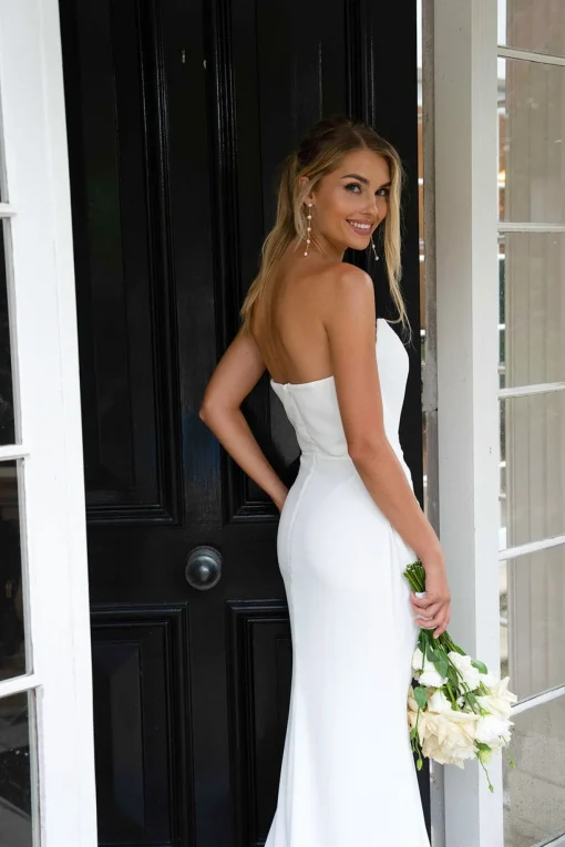 ALEXIA Strapless Satin Gown - Ivory