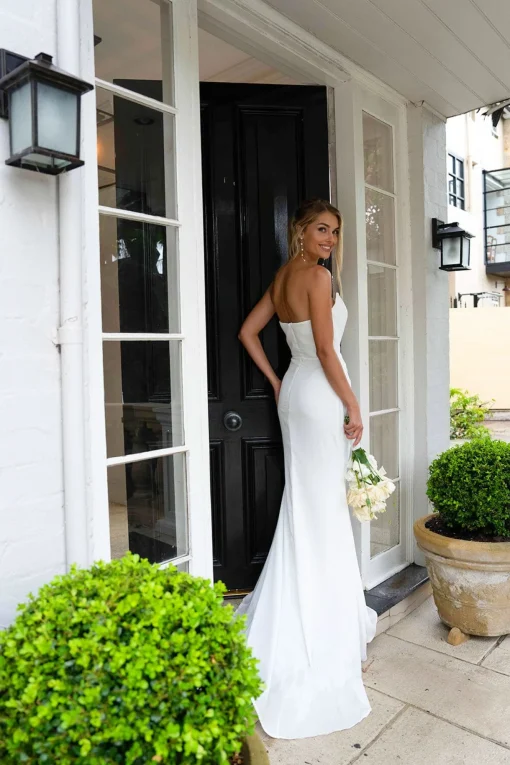 ALEXIA Strapless Satin Gown - Ivory