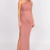 AMALI One Shoulder Maxi Dress - Dusty Pink (L - Clearance Sale)