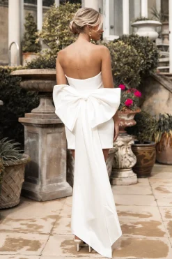 ANA Bow Mini Dress - Ivory