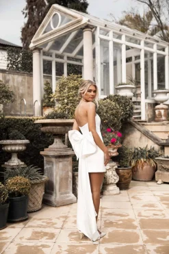ANA Bow Mini Dress - Ivory