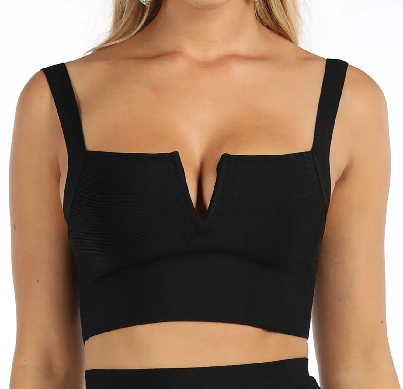 Angeline Bandage Crop Top - Black