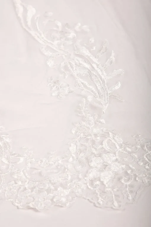 ASTER Long Wedding Veil with Lace Appliques