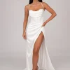 AYANA Corset Satin Gown - Ivory