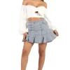 Bambi Ruffle Denim Mini Skirt