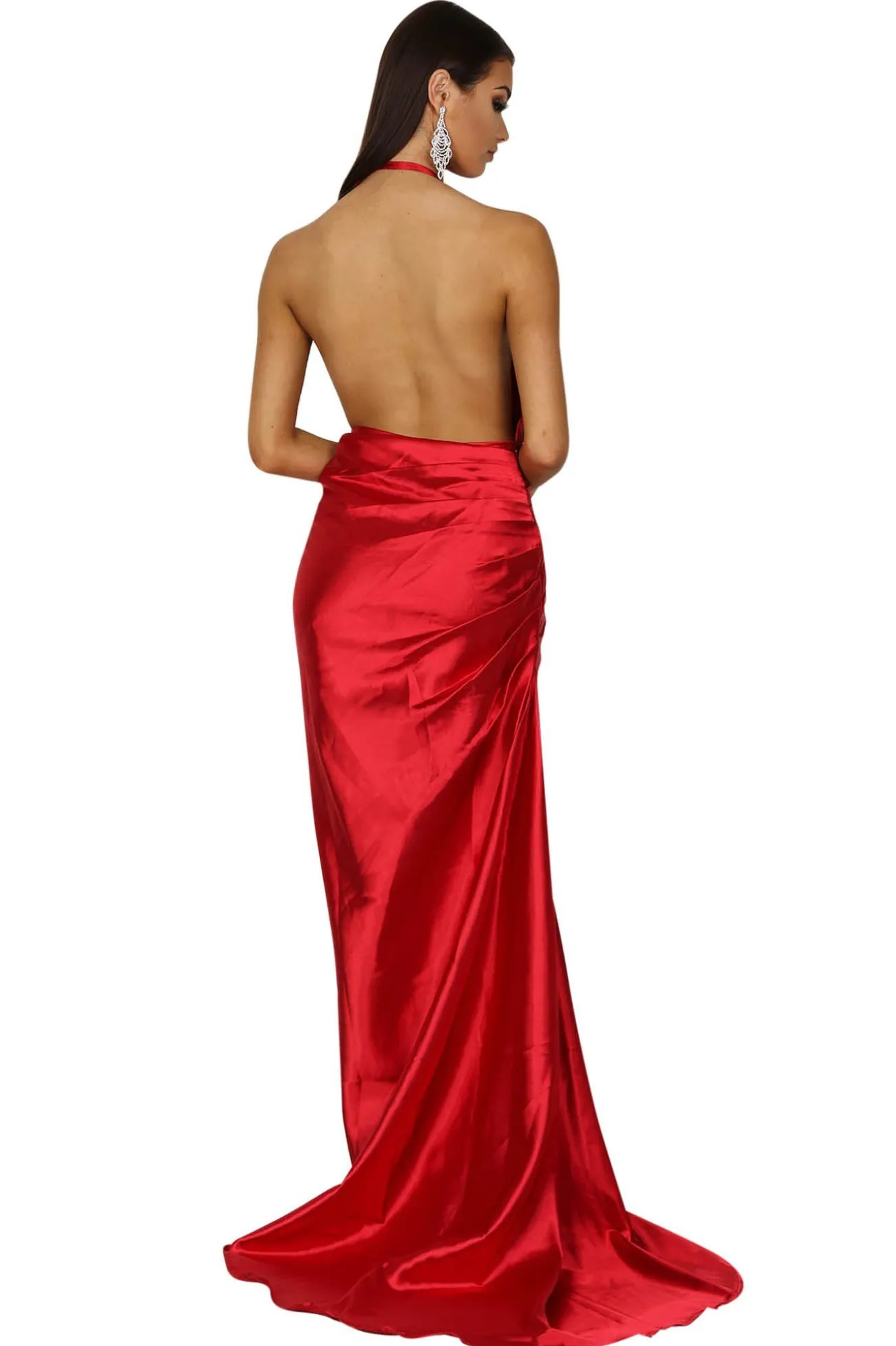 BELLA Satin Gown - Red