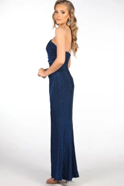 CALI One Shoulder Maxi Dress - Shimmer Blue