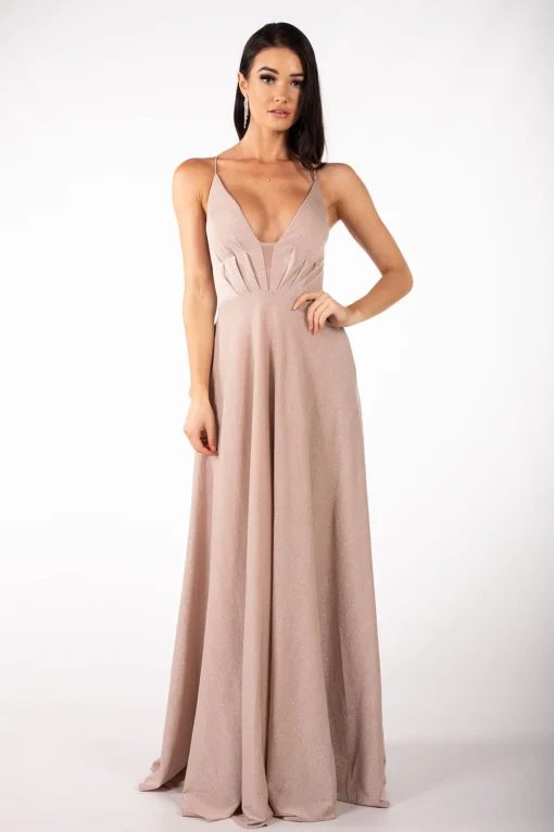 Charmaine Dress - Shimmer Nude (XS - Clearance Sale)