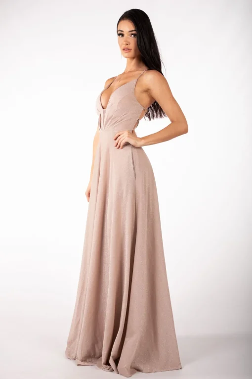 Charmaine Dress - Shimmer Nude (XS - Clearance Sale)