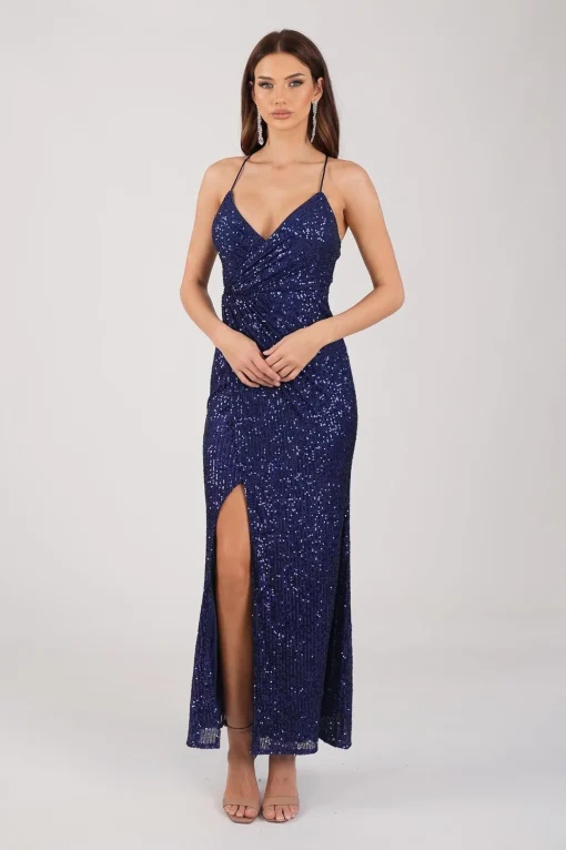 Clarice Sequin Maxi Dress - Navy