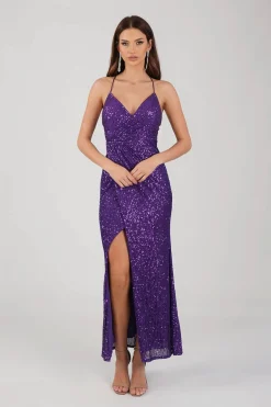 Clarice Sequin Maxi Dress - Purple