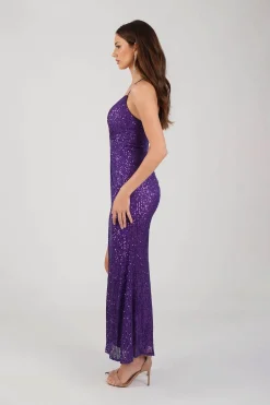 Clarice Sequin Maxi Dress - Purple
