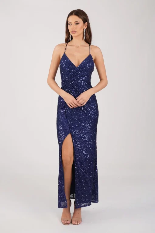 Clarice Sequin Maxi Dress - Navy