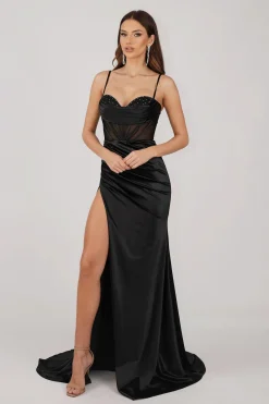 CRYSTAL Corset Gown - Black