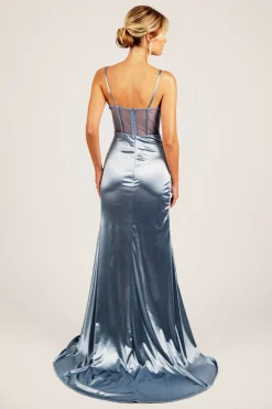 CRYSTAL Corset Gown - Ice Blue