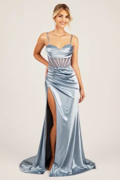 CRYSTAL Corset Gown - Ice Blue