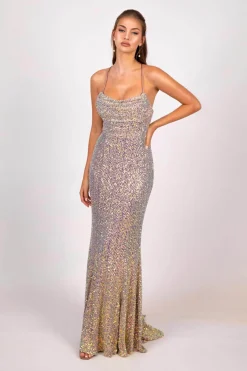 Eloisa Sequin Gown - Metallic Bronze