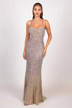 Eloisa Sequin Gown - Metallic Bronze