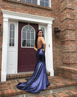 Estelle Gown - Navy (L & XL - Clearance Sale)