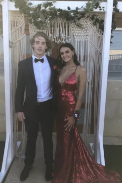 Estelle Gown - Wine (XL - Clearance Sale)