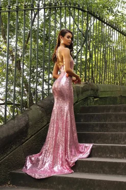 Estellina Gown - Pink Orchid (M & XL - Clearance Sale)