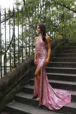 Estellina Gown - Pink Orchid (M & XL - Clearance Sale)