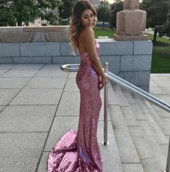 Estellina Gown - Pink Orchid (M & XL - Clearance Sale)