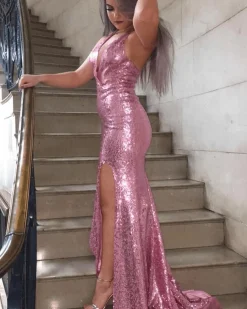 Estellina Gown - Pink Orchid (M & XL - Clearance Sale)