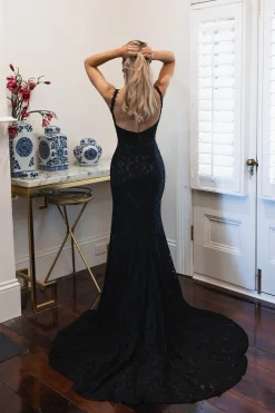 Fiona Lace Gown - Black