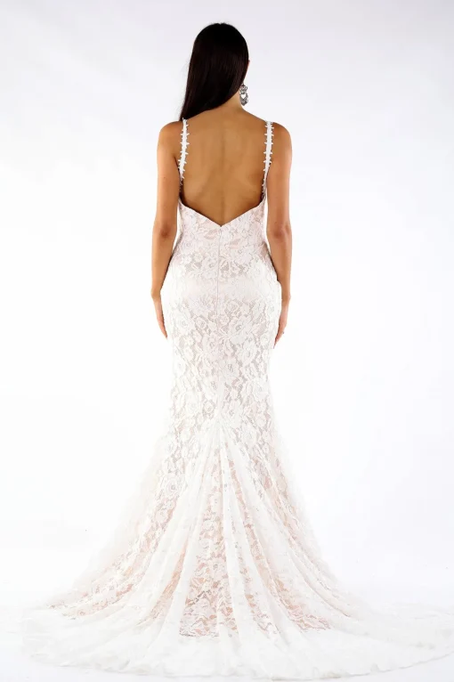 Fiona Lace Gown - Ivory/Champagne