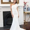 FRANCIE One Shoulder Crepe Gown - Ivory