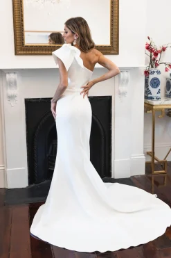 FRANCIE One Shoulder Crepe Gown - Ivory
