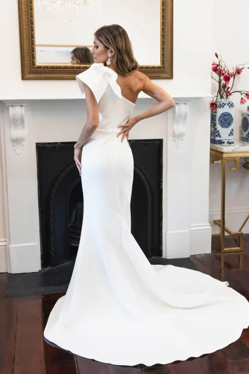 FRANCIE One Shoulder Crepe Gown - Ivory