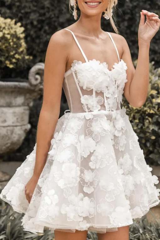 FRANCINE 3D Flower Mini Dress