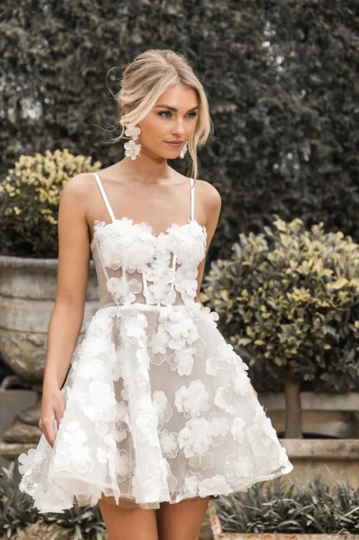 FRANCINE 3D Flower Mini Dress