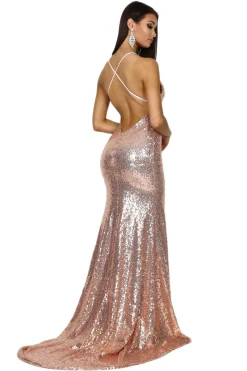 Gemma Front Slit Sequin Gown - Multiple Colors Available