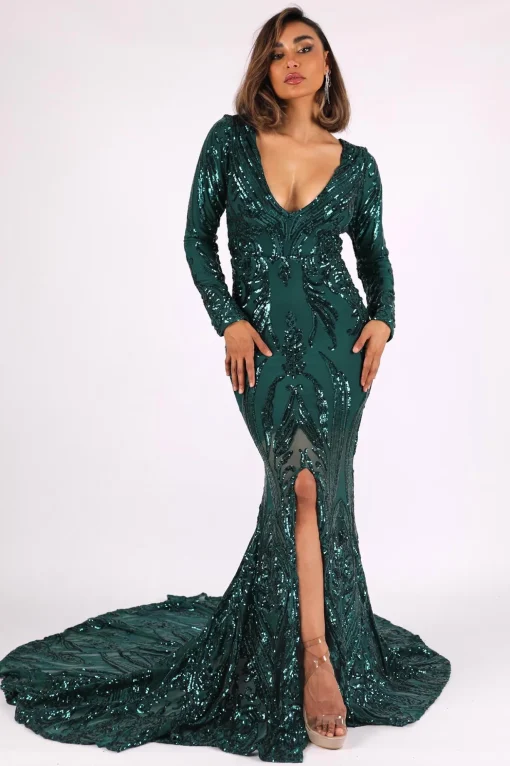 Georgina Gown - Emerald (XS - Clearance Sale)