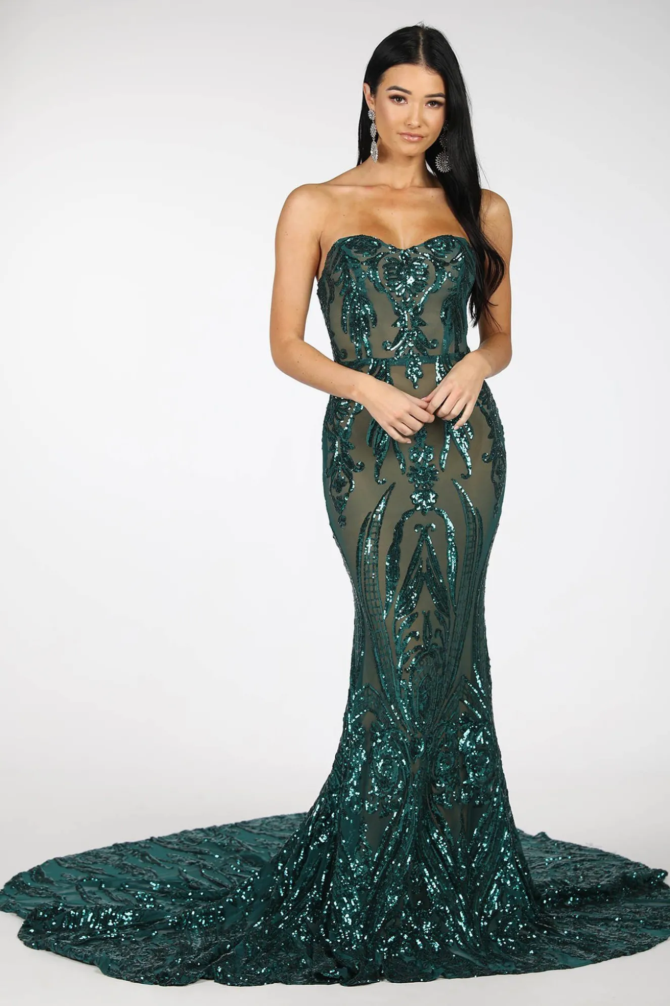 Gianna Gown - Emerald/Nude