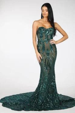 Gianna Gown - Emerald/Nude